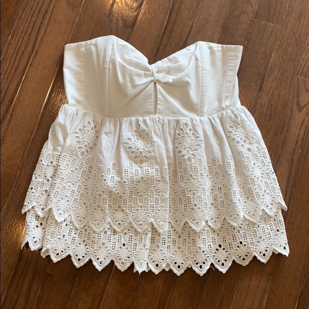 Sea White Strapless Top Size 4